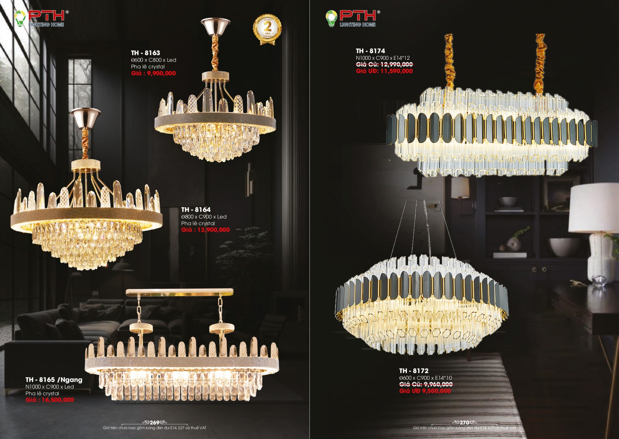 Bảng giá đèn trang trí PTH Lighting Home 2026